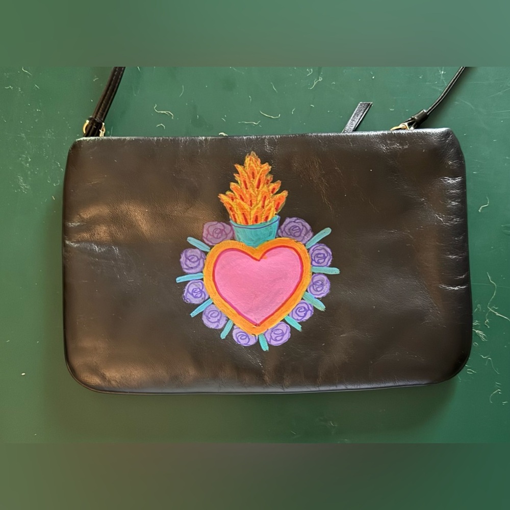 Folk Art Sacred Heart Crossbody